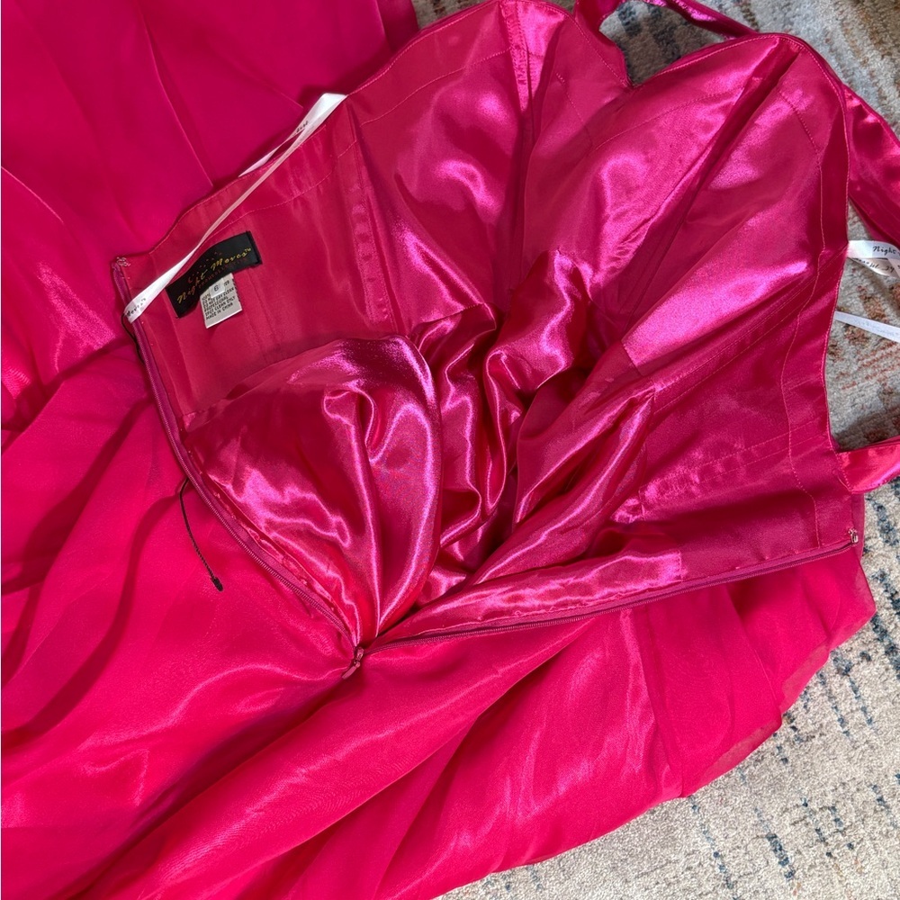 Night Moves One Shoulder Pink Dress nwot size 6 - Picture 8 of 11
